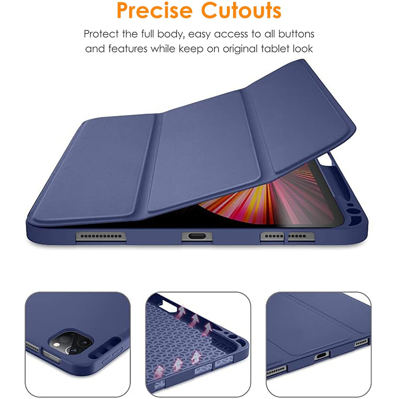 Best case for an iPad  Air 13 M2 2024,Tri-fold PU Leather front cover with TPU Bumper Case 